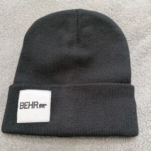 Behr Paint Logo Beanie Unisex OSFM Black Like New Knit Cuffed Winter Hat